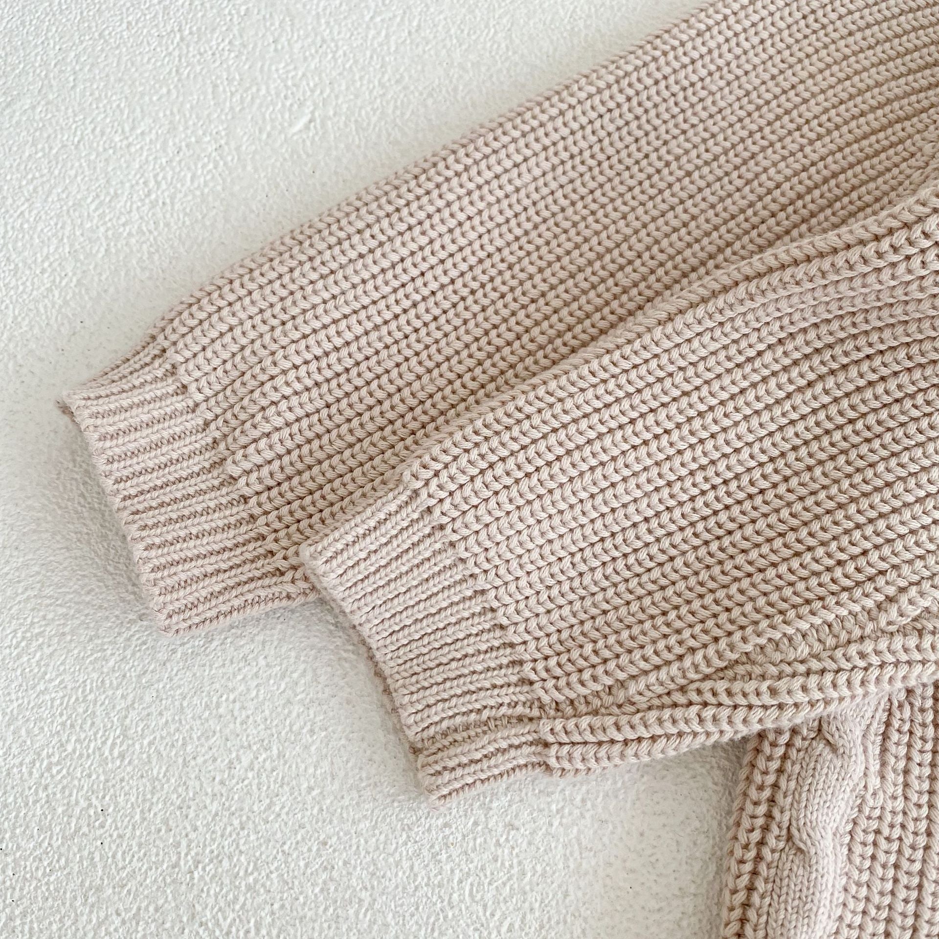 Beige Knitted Sweater with Wooden Buttons Buy Online