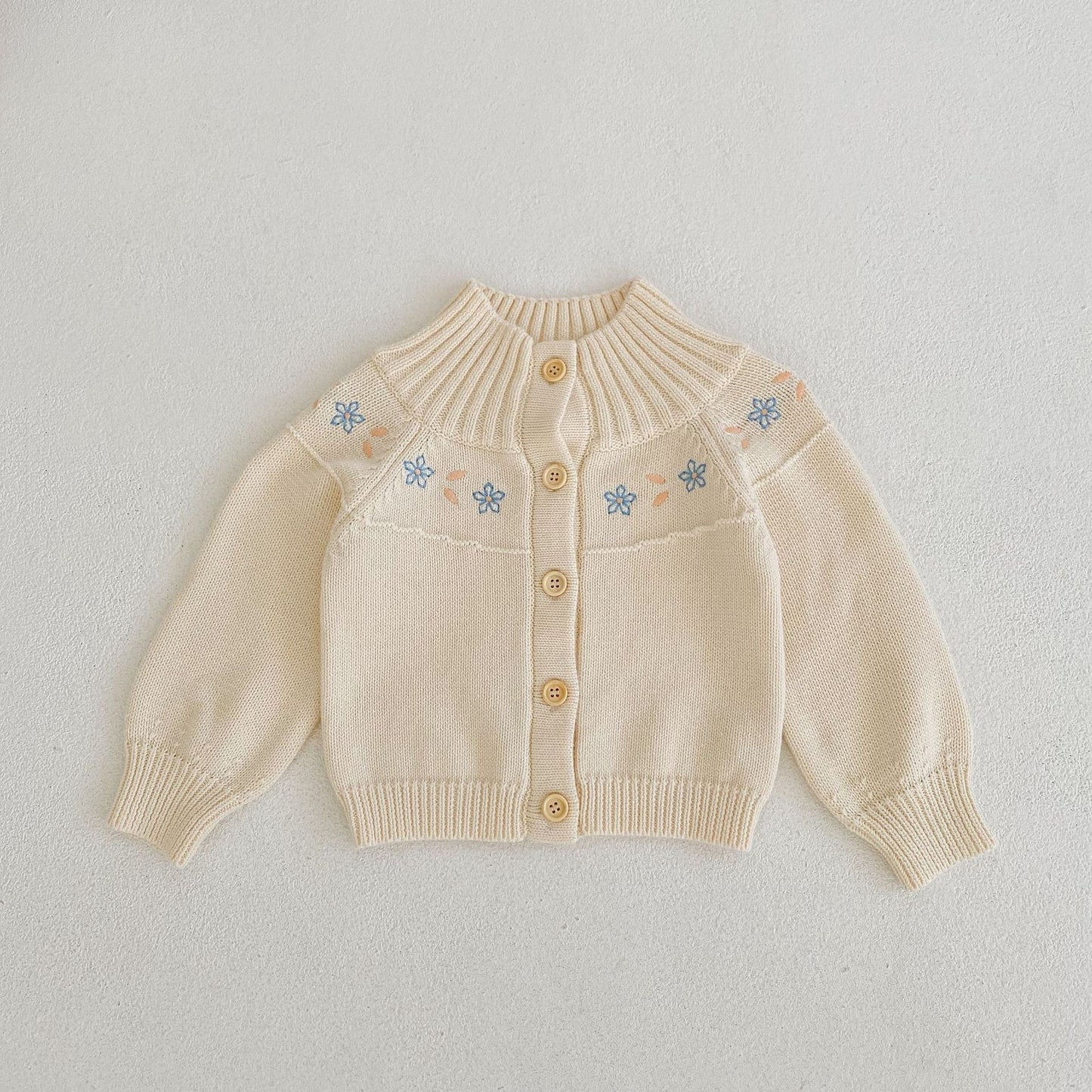 Flower and Frill Knitted Sweater and Short Set for baby girl