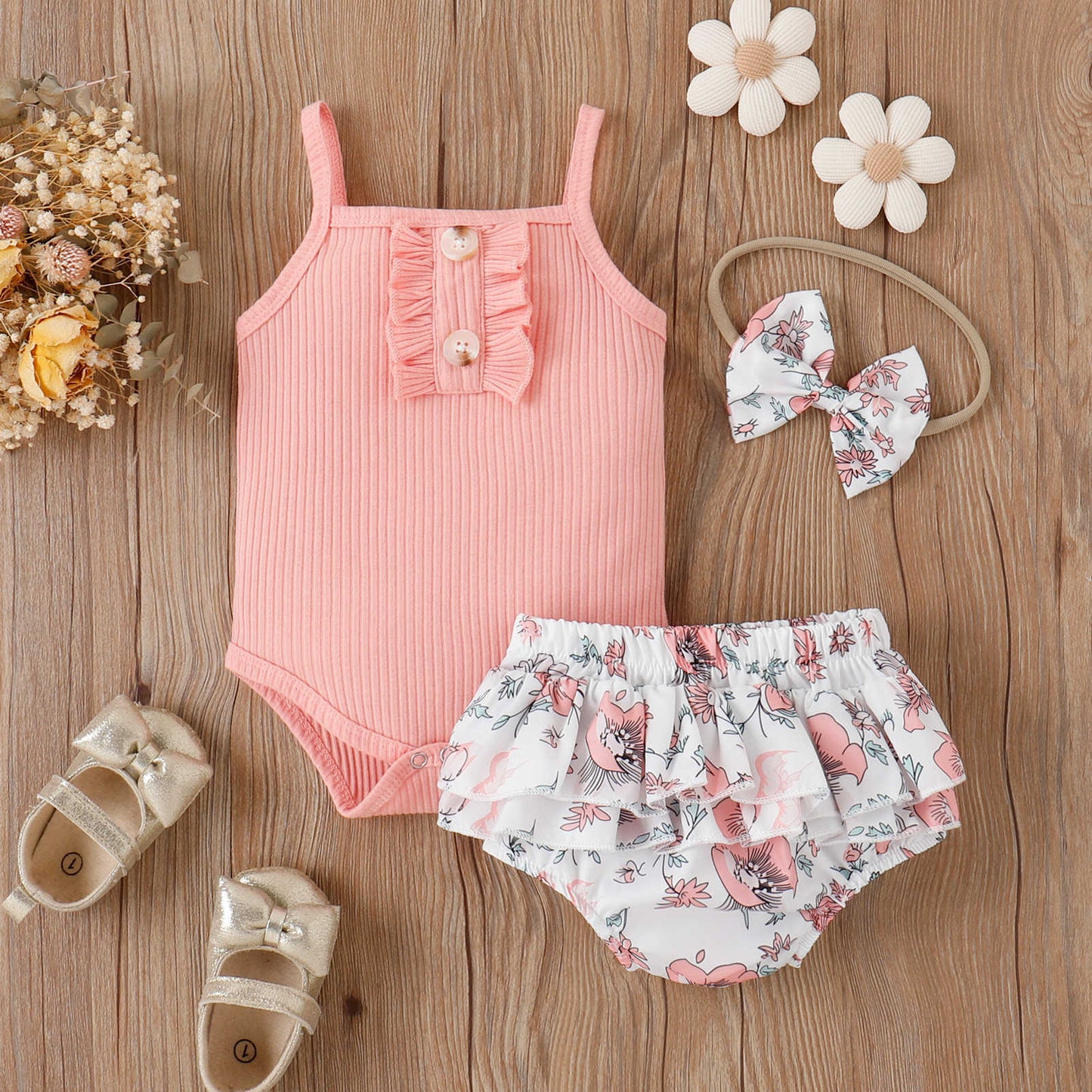 Pink Floral Ribbed Outfit Buy Online