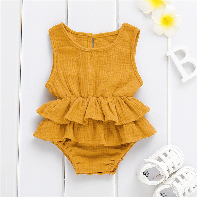 Yellow Ruffle Bloomer Romper