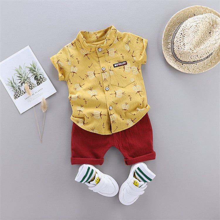 Button-Up Shirt and Shorts set For Baby Boy
