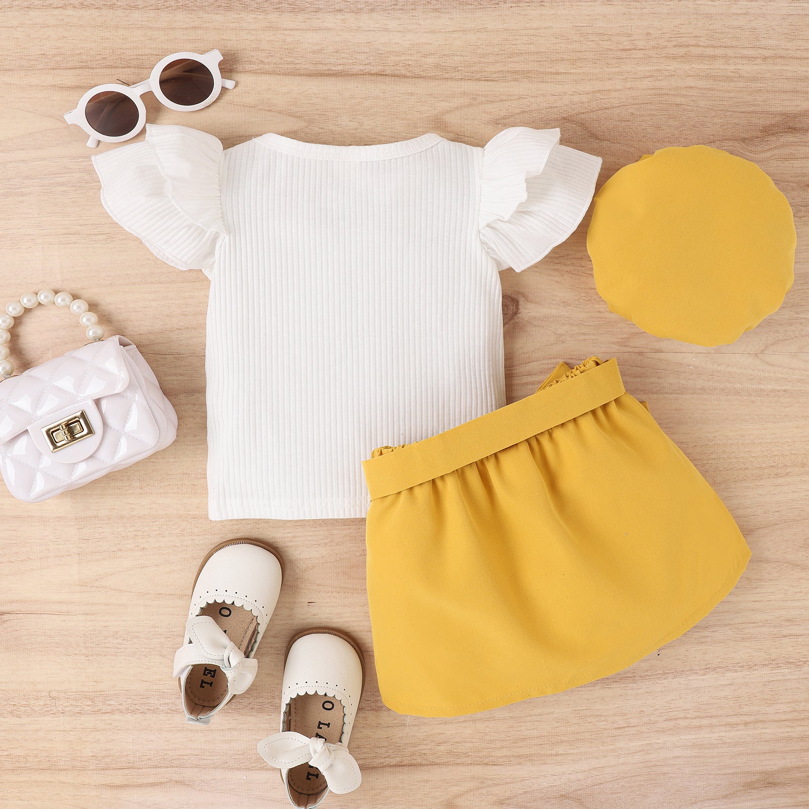 Sunny Yellow outfit with Ruffles and Bow