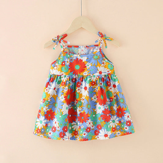 Princess Printed Dress with Tie Straps Buy Online