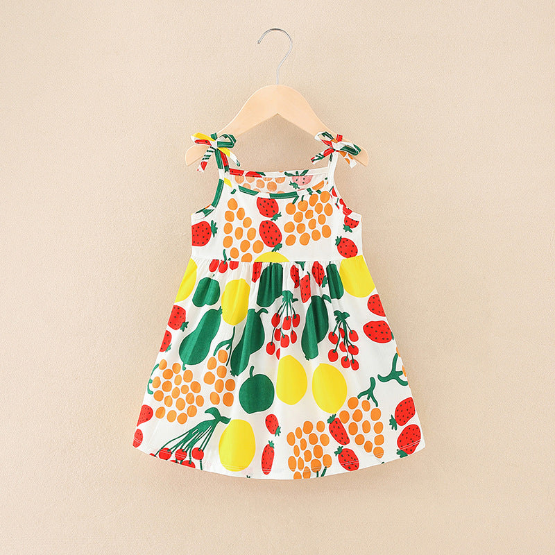 Princess Printed Dress with Tie Straps Buy Online