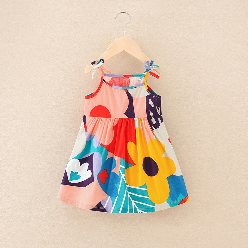 Princess Printed Dress with Tie Straps Buy Online