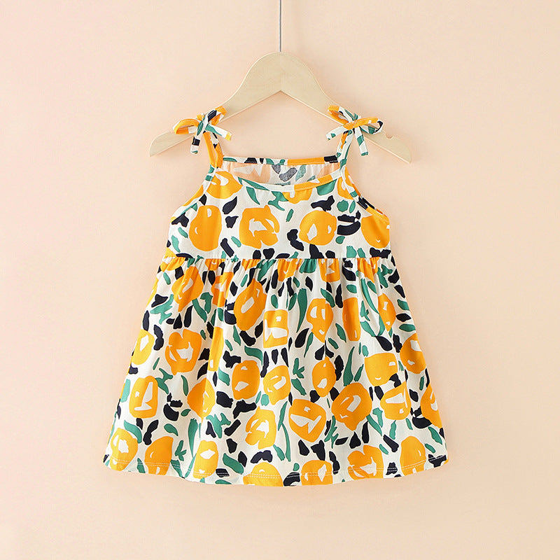 Princess Printed Dress with Tie Straps Buy Online