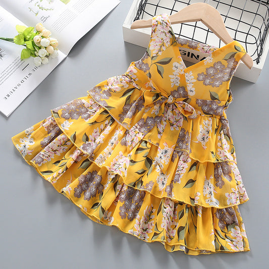Yellow Floral Ruffled Dress For Girl Buy Online