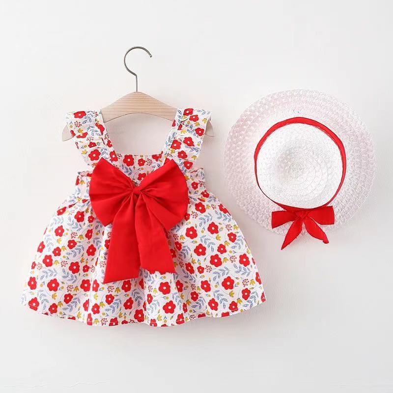 Printed dress with matching hat for girl boy buy online