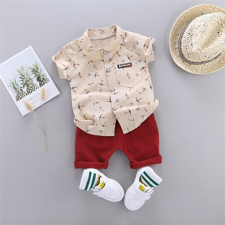 Button-Up Shirt and Shorts set For Baby Boy