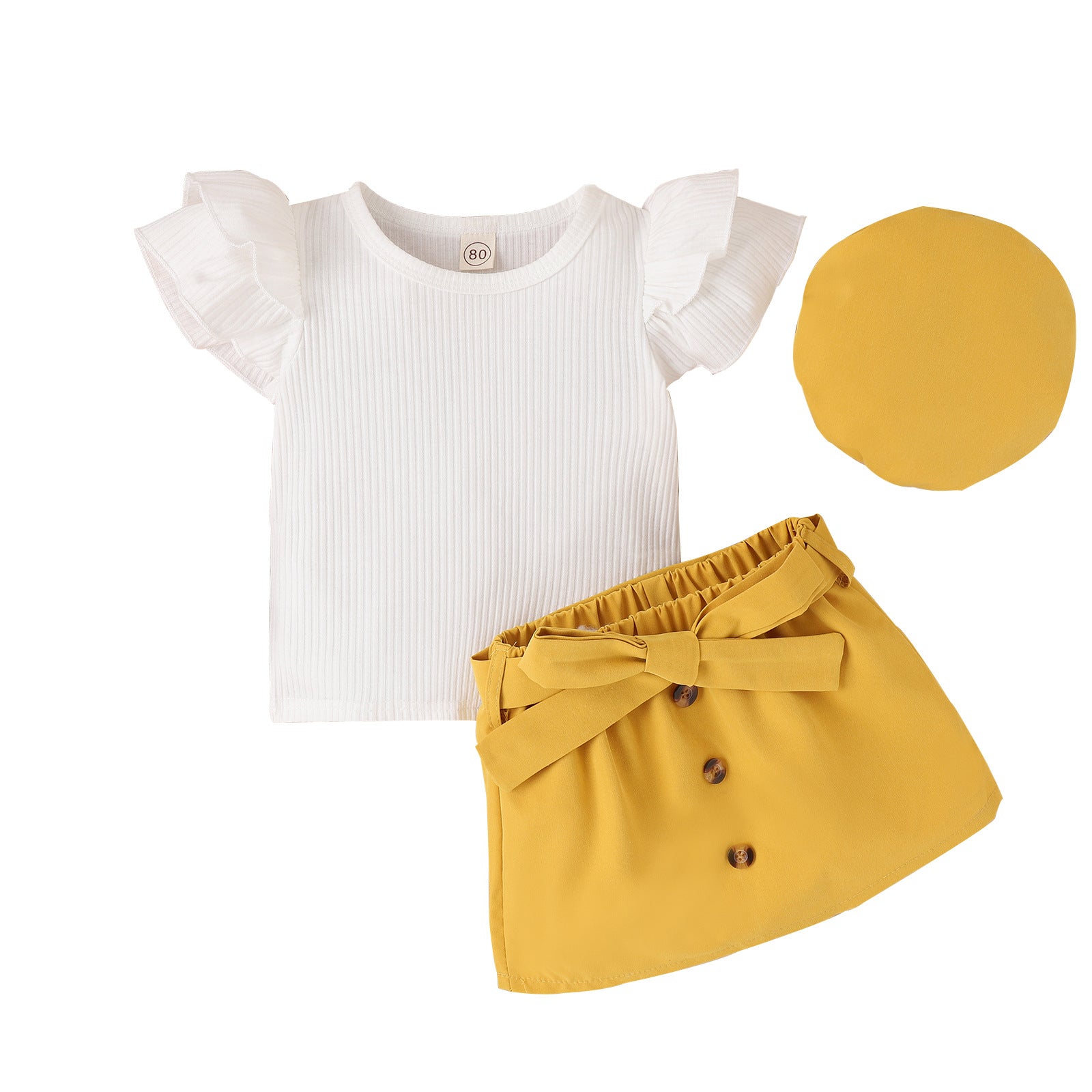 Sunny Yellow outfit with Ruffles and Bow