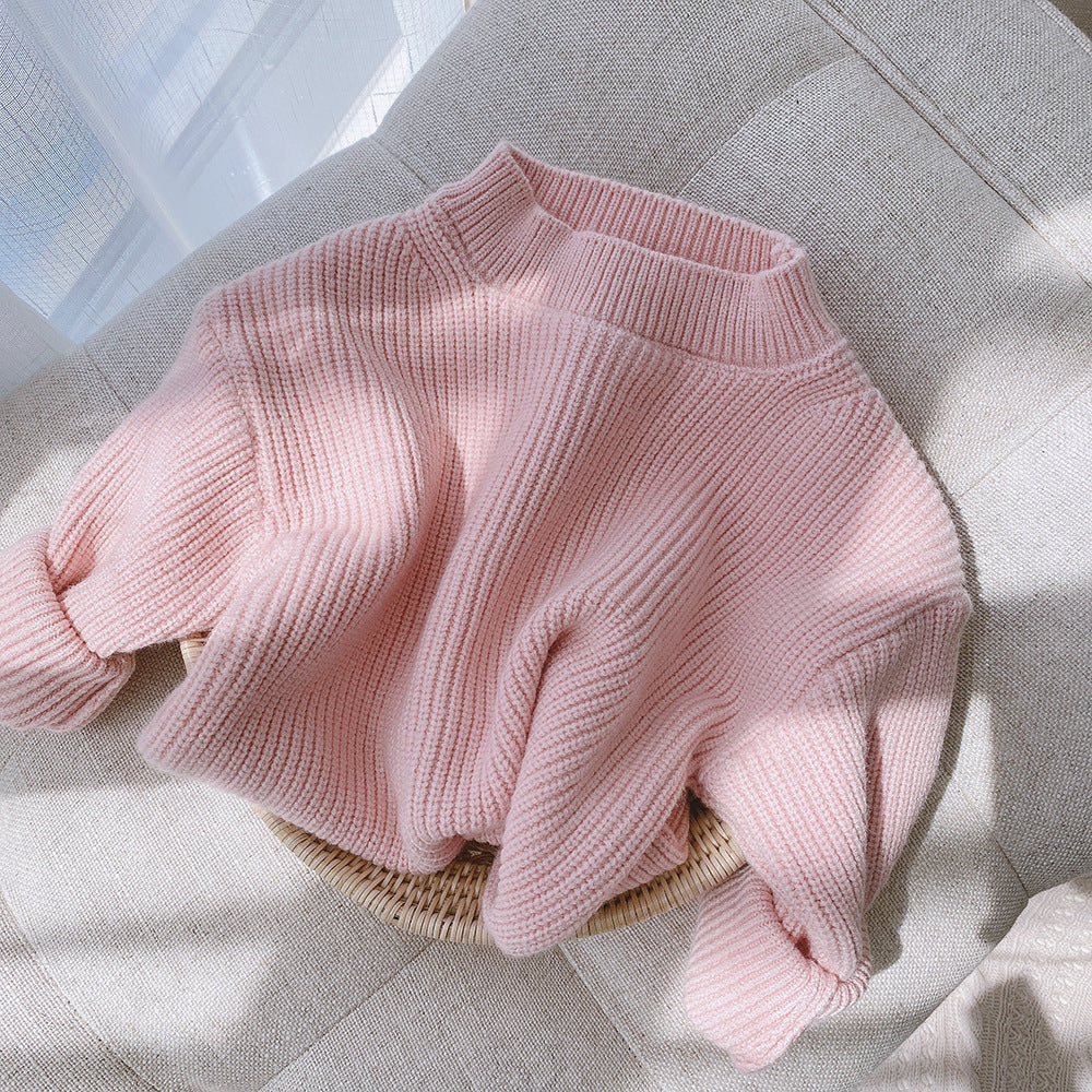 pink simple pullover sweater for baby girl buy online
